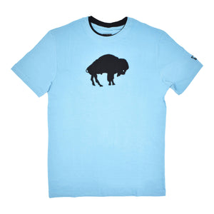 bflo store New Era Buffalo Bills Light Blue With Black Standing Buffalo Short Sleeve Shirt