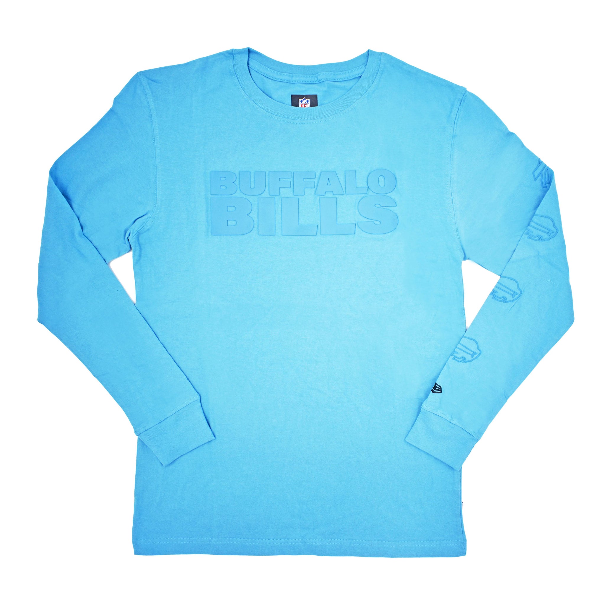 bflo store New Era Buffalo Bills Light Blue With Raised Lettering and Logo Long Sleeve Shirt