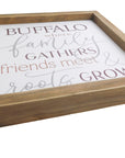 "Where Family Gathers" Framed Wooden Sign