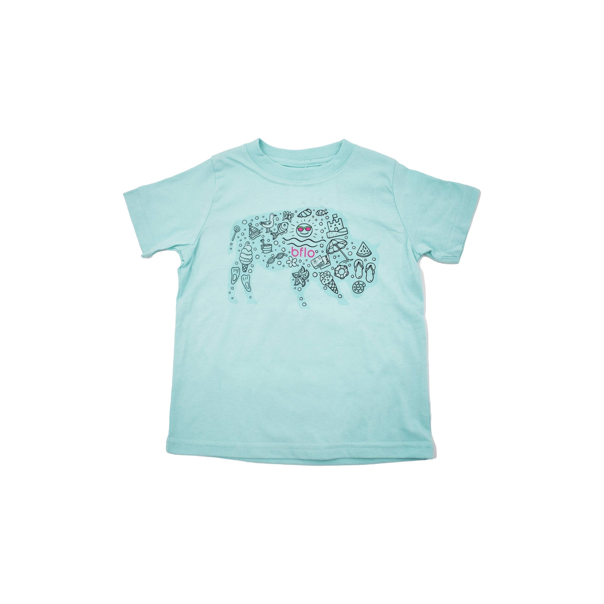 Toddler Turquoise With Buffalo Beach UV Color Changing Shirt
