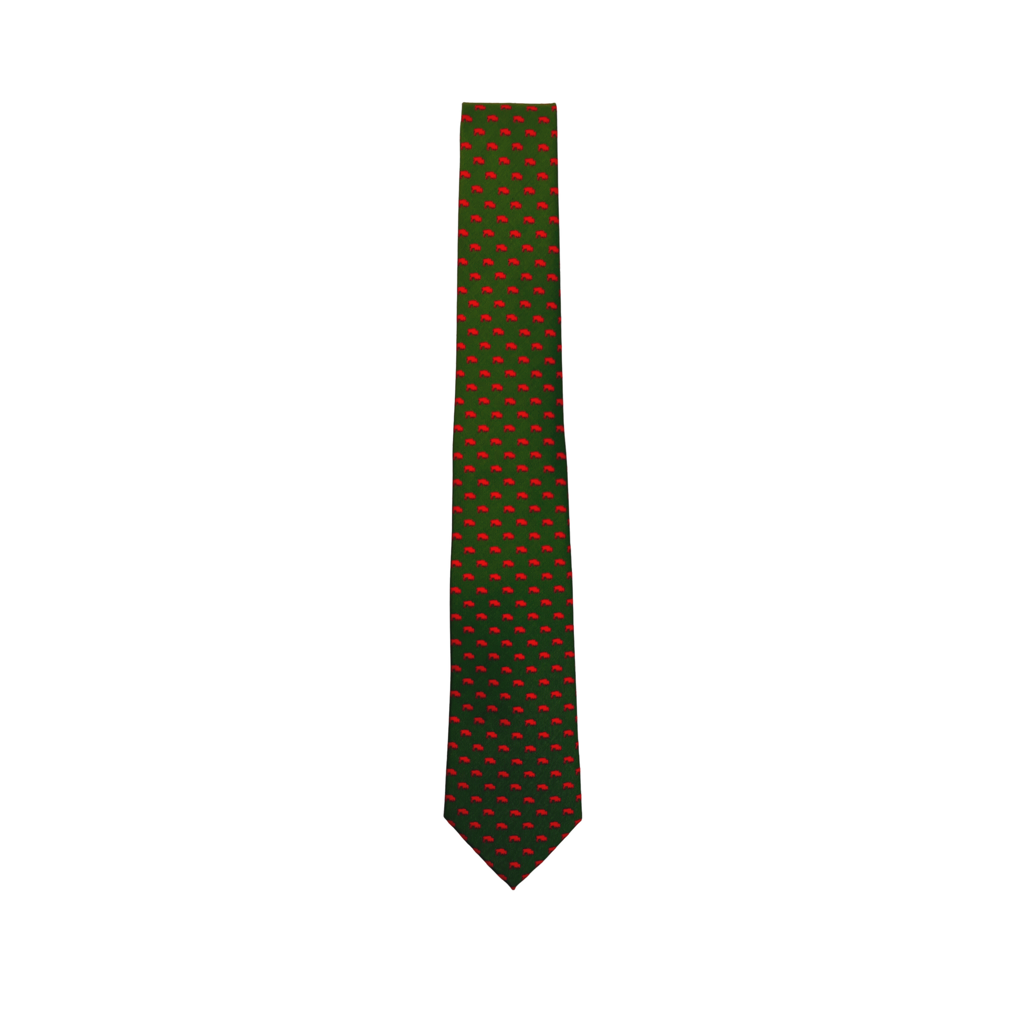 Buffalo Green and Red Necktie