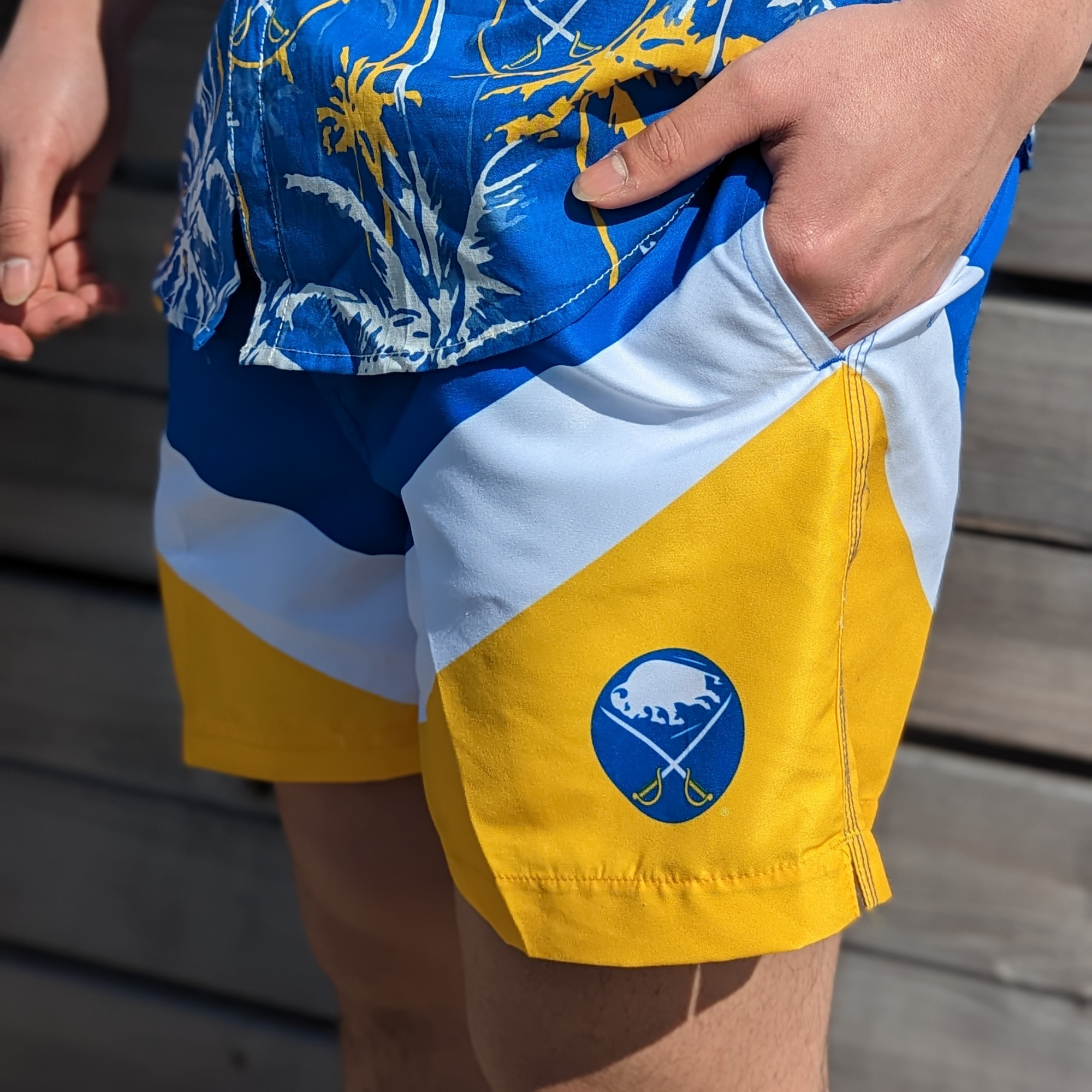 Buffalo Sabres Colorblock Swim Trunks The BFLO Store