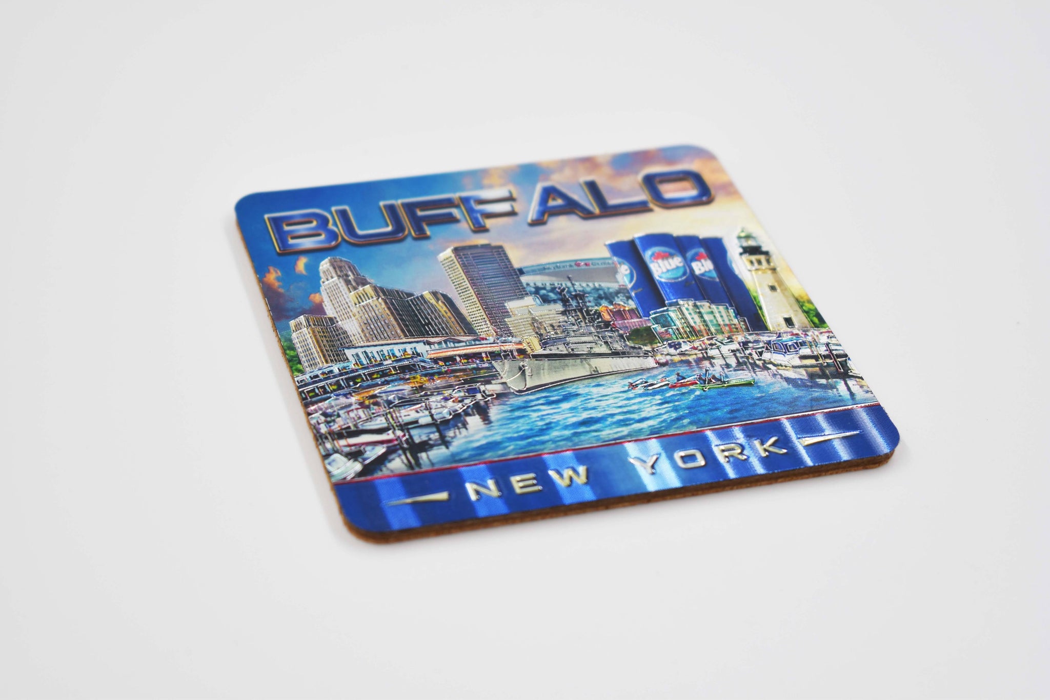 Buffalo, New York Wooden Coaster With Foil Finish