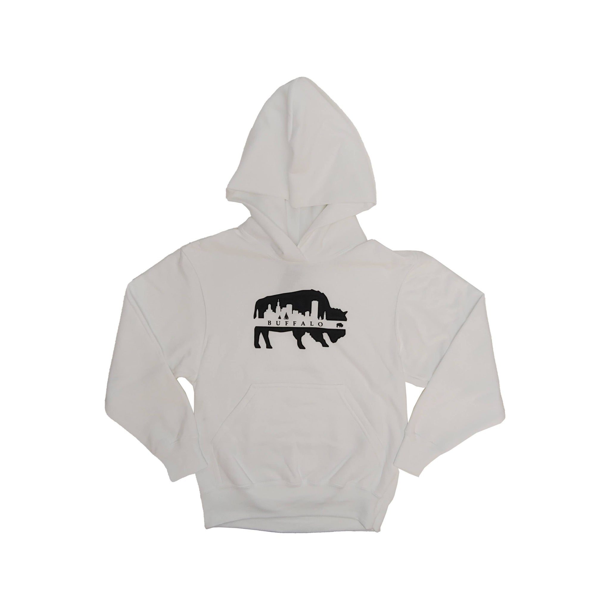bflo store buffalo ny youth kids white buffalo skyline hoodie sweatshirt