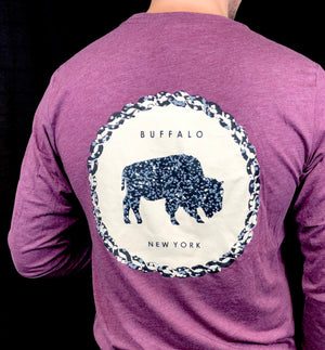 *SALE* BFLO Heather Maroon Rope Design Long Sleeve Tee - The BFLO Store