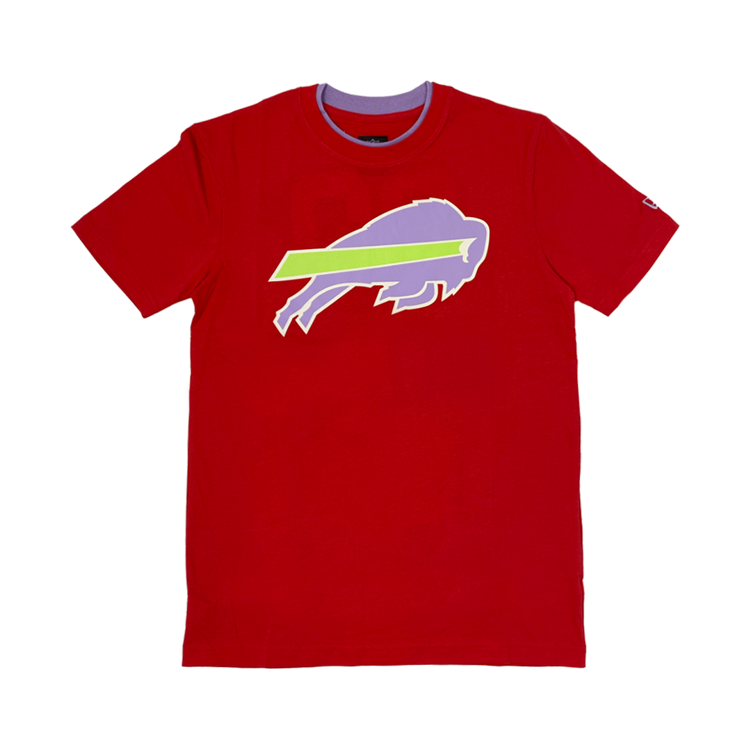 New Era Bills Red and Lilac Retro Short Sleeve Tee